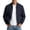 Dark Blue, variant on Men's Full Zip Baseball Collar Bomber Jacket Regular Fit Business Casual Outerwear with Zipper Side Pockets for Office Commute Travel Red M