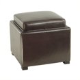 thumbnail image 1 of Safavieh Pouf de Rangement en Cuir Moulé Bobbi en Marron, 1 of 5