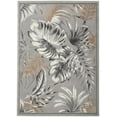 thumbnail image 2 of Nourison Pompeii Modern Botanical Grey 5'3" x 7'3" Area Rug, (5' x 7'), 2 of 8