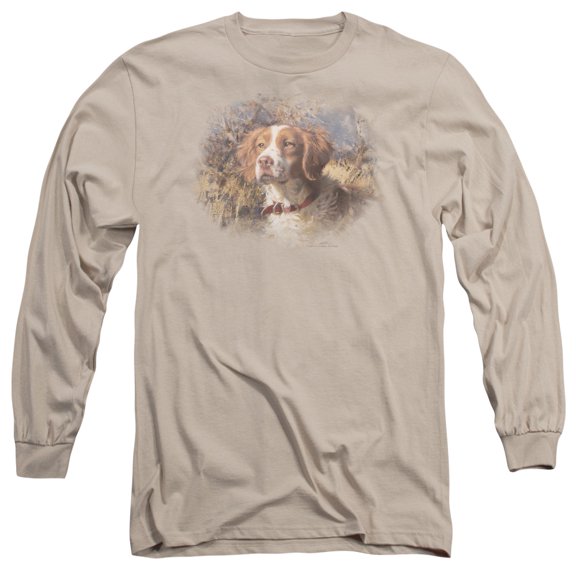 Wildlife Brittany Head II Long Sleeve T-Shirt Adult 18/1 Sand
