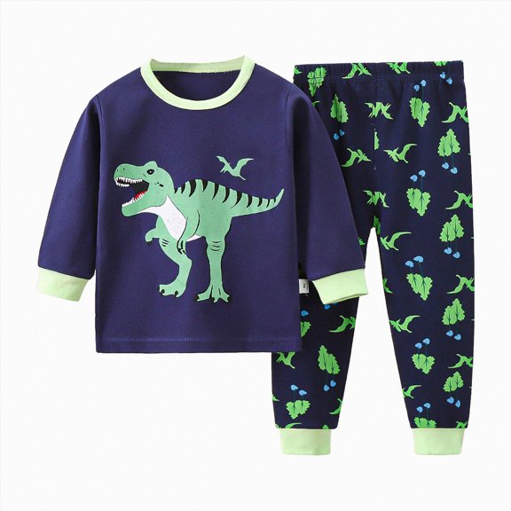 masbird Two Piece Kids Pajamas Cute Graphic Print Girls Boys Pajama Set Toddler Sleepwear for Fall and Winter Seasons 6-12 Months 12-24 Months 2t 3t 4t 5t 6t 7t 8t 9t(Navy,2-3 Y)