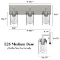 thumbnail image 2 of Kyrid 3-Light Brushed Nickel Vanity Light with Clear Glass Shade for Bathroom,E26 Bulbs, 2 of 8
