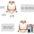 thumbnail image 6 of ALTOSY Women Real Leather Backpack Purse Elegant Ladies Shoulder Bag S80 Beige/Brown, 6 of 8