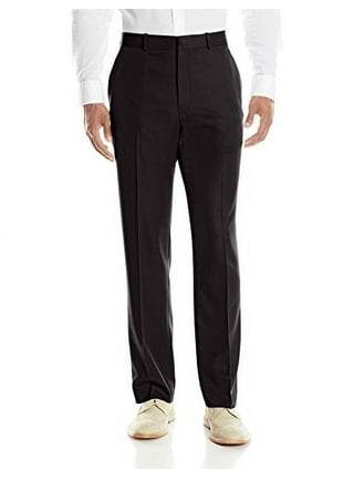 Perry Ellis Portfolio Men's Performance Dress Pant, Modern Fit, Non-Iron,  Flat Front Stretch (Waist Size 30 - 42), Black, 30W x 29L at  Men's  Clothing store