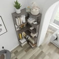 thumbnail image 5 of S-HOME Versatile 6 Tier Corner Bookshelf , Freestanding Organizer With Anti-Tip Device For Living Room And Bedroom, Dark Brown, 5 of 14