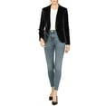 thumbnail image 2 of INSPIRE CHIC Juniors Work Shawl Collar Long Sleeve One Button Velvet Blazer, 2 of 6