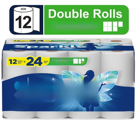 Sparkle Tear-a-Square Paper Towels, 12 Double Rolls