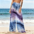 thumbnail image 5 of Tnhcen Women's Summer Chiffon Wide Leg Beach Pants UV Protection Lightweight Tie Dye Print Casual Loose Beach Cover Up 100% Polyester Beach Pants S-2XL, 5 of 7