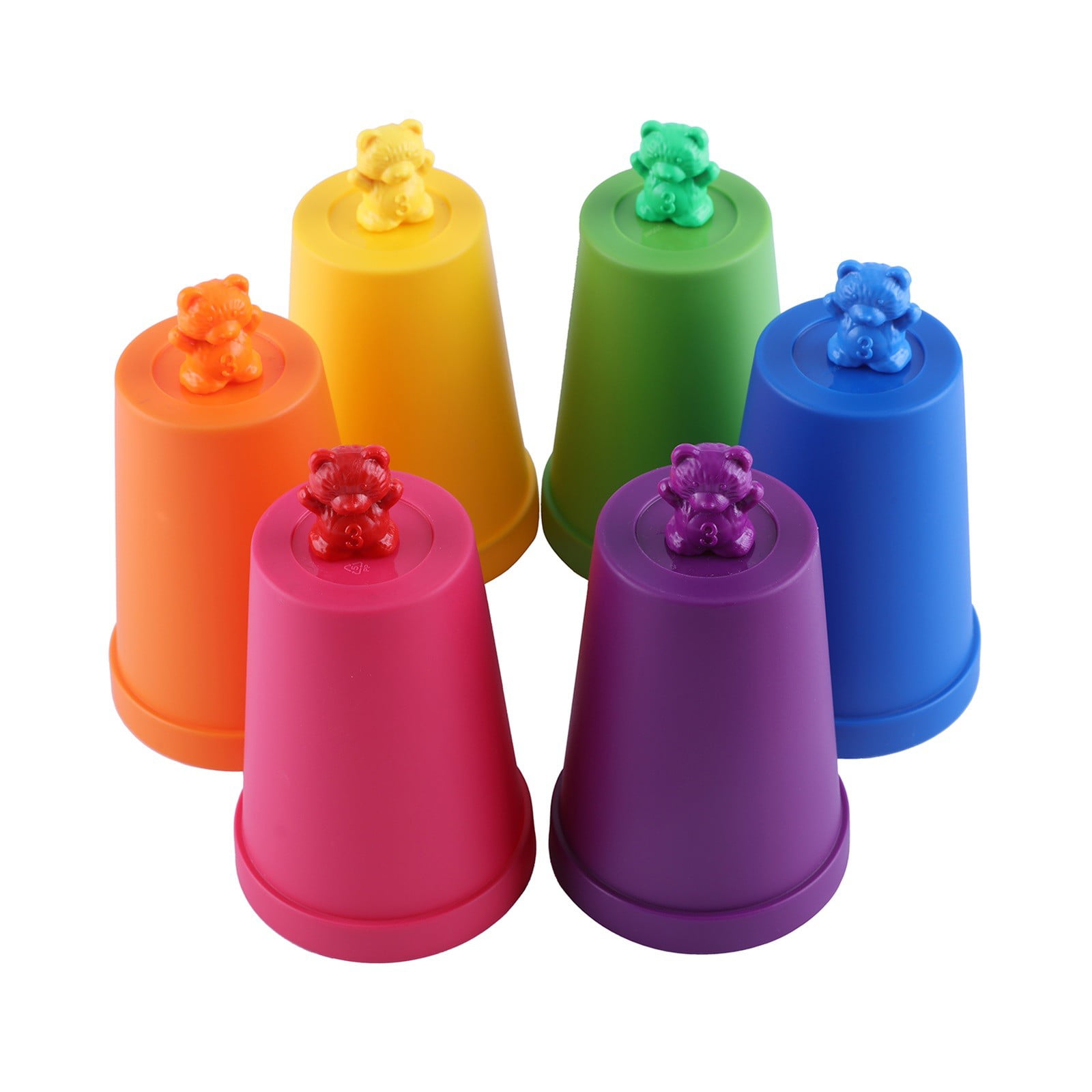 71pcs Rainbow Counting Bears Set With Matching Sorting Cups Dices and Tweezer for sale online 