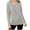 Gray, variant on Women Deep V Neck Fake Two Piece Long Sleeve Knitted Sweater Solid Color Blouse Loose Pullover Tops Blue L