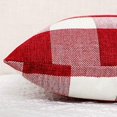 thumbnail image 3 of Juego de 1 funda de almohada a cuadros de cuadros de búfalo de granja, funda de cojín de cuadros rojos y blancos de lino y algodón para decoración navideña del hogar de 18 "x 18", 3 of 5