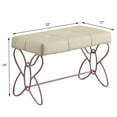 thumbnail image 6 of White And Light Pink Tufted Bench, 6 of 6