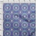 thumbnail image 3 of oneOoneViscoseJerseyBluishVioletFabricLionFaceQuiltingSuppliesPrintSewingFabricByTheYard60InchWide, 3 of 4