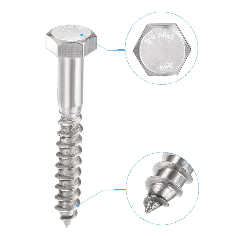 Hard-to-Find Fastener 5/8 X 10 Inch Hex Lag Screws – 14-Piece Set, Zinc-Plated Steel For Rust Resistance