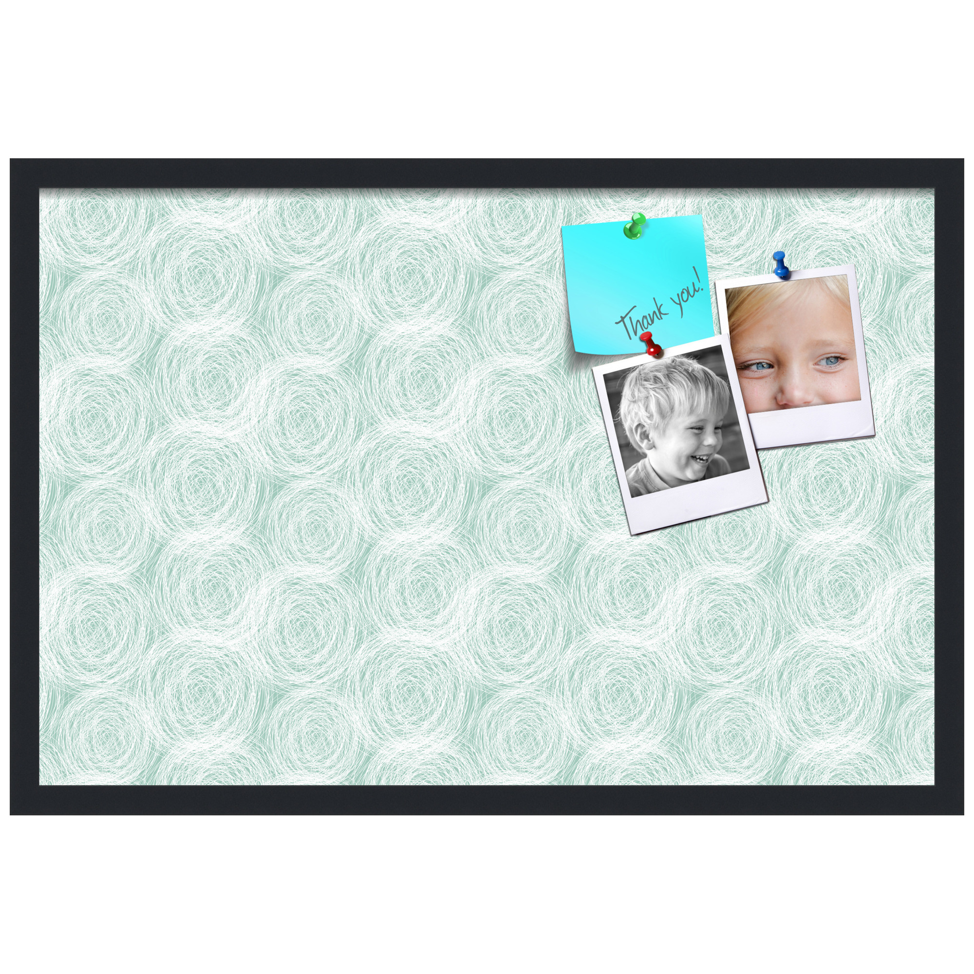 PinPix ArtToFrames 28x18 Custom Cork Bulletin Board    Poster Board Has a Fabric Style Canvas Finish, Framed in Satin Black (PinPix-1926)