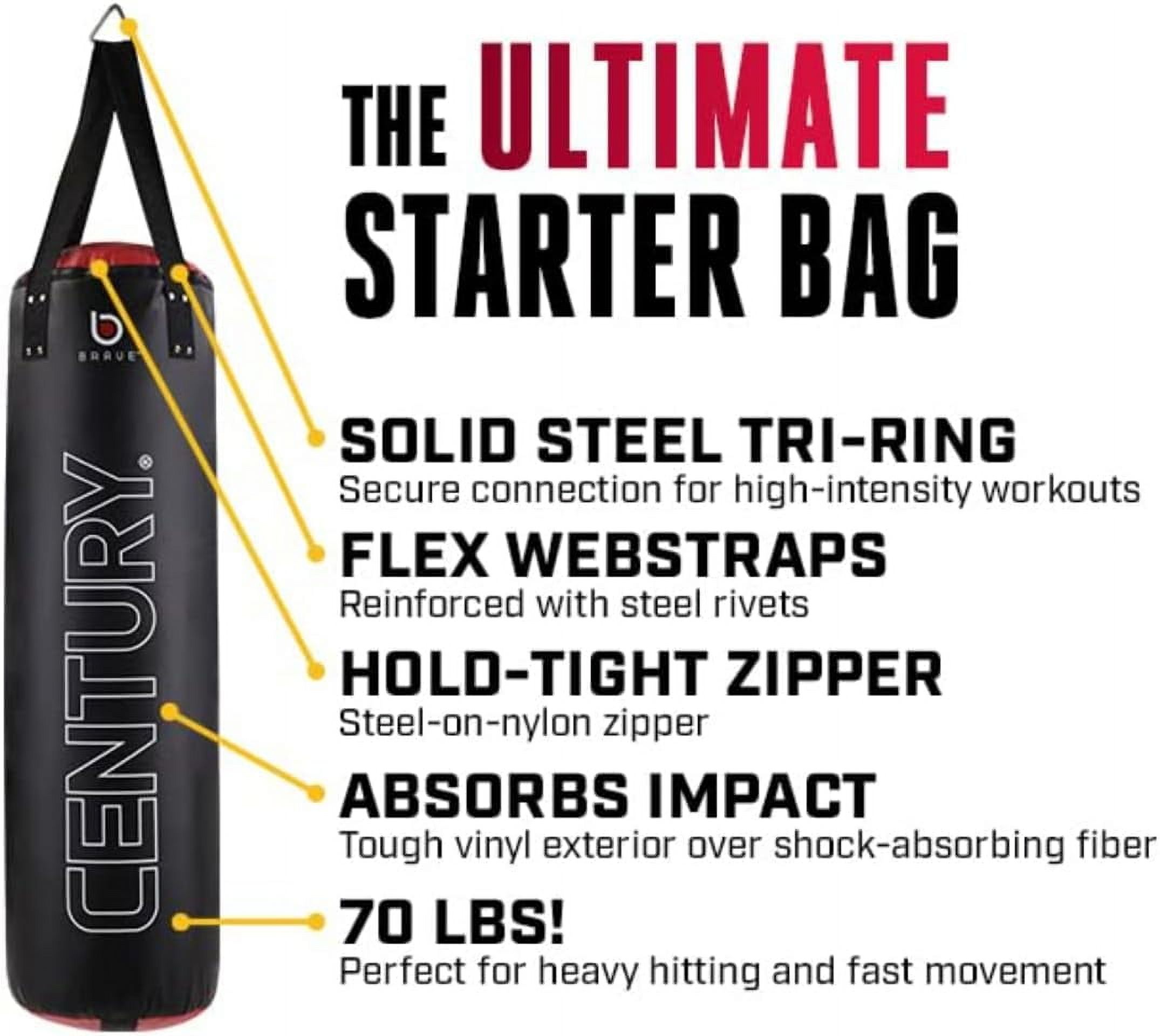 Century Brave 70lb Heavy Punching Bag for MMA, Karate, Judo, Muay Thai, Kickboxing, Self Defense Training for Training at Home or Gym