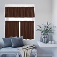 thumbnail image 6 of 3 Piece Kitchen Curtains and Valances Set Brown Pure Color Cafe Curtains 24 Inch Length Aesthetics Contemporary Luxury Valance & Tier Curtain for Living Room Bedroom Small Window 54"x18"+27"x24"*2, 6 of 6