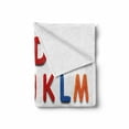 thumbnail image 2 of Letters Soft Flannel Fleece Throw Blanket, Multicolored Pattern of Alphabet Letters Education Image Capital Writing, Cozy Plush for Indoor and Outdoor Use, 50" x 60", Multicolor, by Ambesonne, 2 of 6