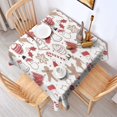 thumbnail image 2 of White Christmas Cookie Pattern Square Tablecloth,Waterproof Square Table Cover,Wipeable Spillproof Washable Table Cover for Home Kitchen Party Decor 52"x52"(132x132cm), 2 of 6