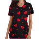 thumbnail image 1 of TaTaai Romantic Heart Print Women Scrub Blouse Premium Cotton Regular Fit Short Sleeve V Neck Functional Pocket Non See Through Nurse Work Daily Wear Gift, 1 of 5