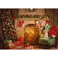 thumbnail image 1 of EREHome Polyester Fabric 7x5ft Christmas Photography Backdrop for Children Christmas Tree Gifts Fireplace Photo Backdrop Red Candle Fire Studio Backdrop, 1 of 2