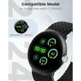 thumbnail image 2 of MYKOMI 2 Pack Braided Bands Compatible With Google Pixel Watch 3/2 45mm 41mm - Adjustable Stretchy Nylon Breathable Sport Straps for Women Men, 2 of 7