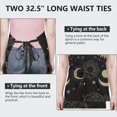 thumbnail image 6 of Black Gothic Sun Moon Star Pattern Apron-Garden Aprons for Women with Pockets-Cotton Linen Waterproof Kitchen Cooking Gardening Aprons Adjustable for Kitchen,Cooking,BBQ and Salon 33x27 Inch, 6 of 7