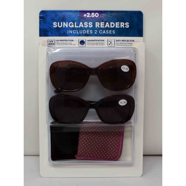 Sunglass Readers +2.50 Includes 2 Cases