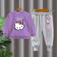 thumbnail image 3 of Nuevo producto de Hello Kitty para niños, traje de manga larga + pantalón, Top informal de dibujos animados para niñas + Pantalones deportivos, ropa de dos piezas para niños, 3 of 5