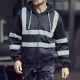 thumbnail image 3 of High Visibility workwear safety full zip hoodie reflective sweatshirt, 3 of 5