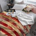 thumbnail image 6 of Fleece Blanket Independence Day Retro Stripes and Stars Blankets, Soft Cozy Warm Flannel Throw Blanket, USA Flag Star Blanket for Bed Couch Sofa,50x60In, 6 of 9