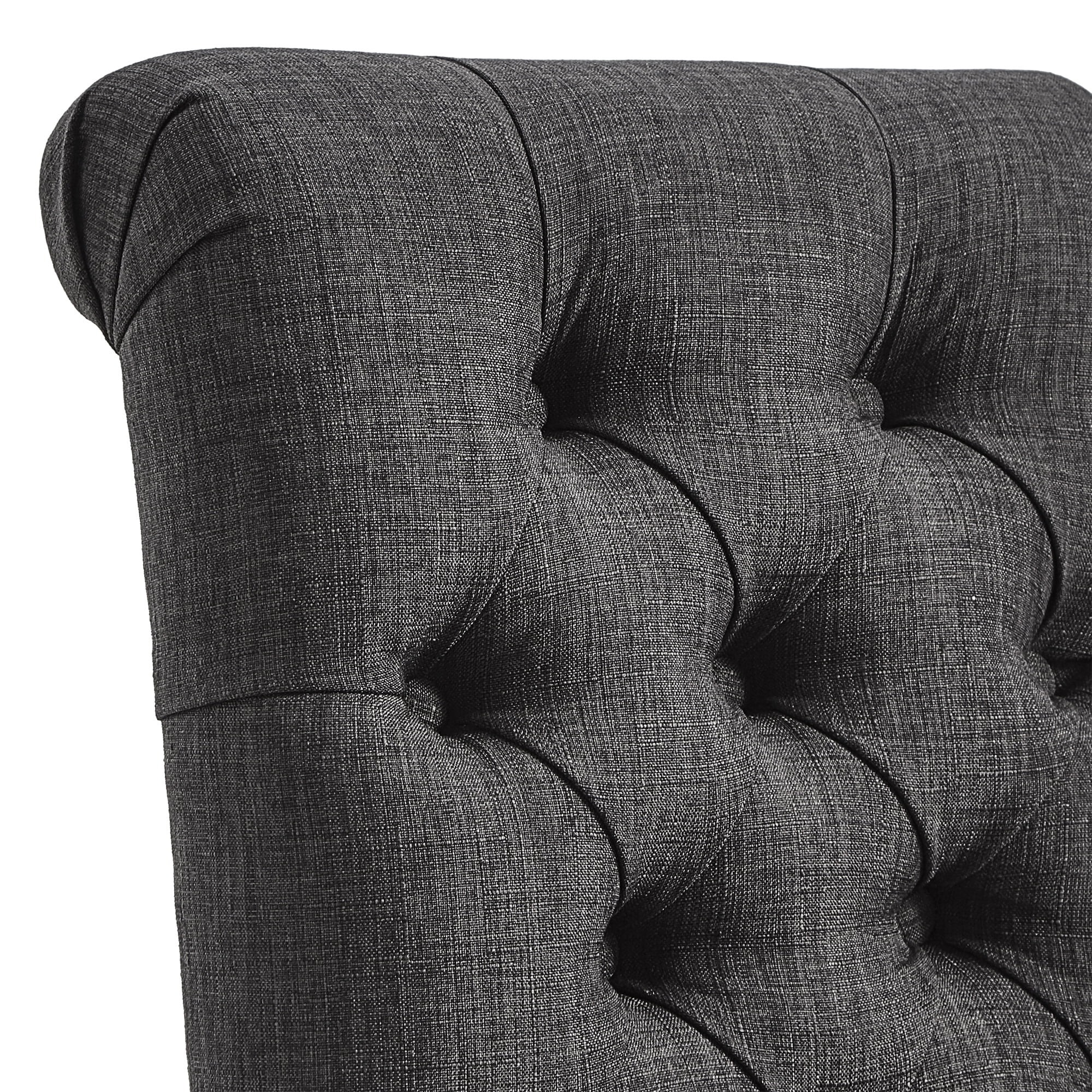 Weston Home Santine Tufted Rolled Back 24" Counter Height Stools, Set of 2, Dark Grey