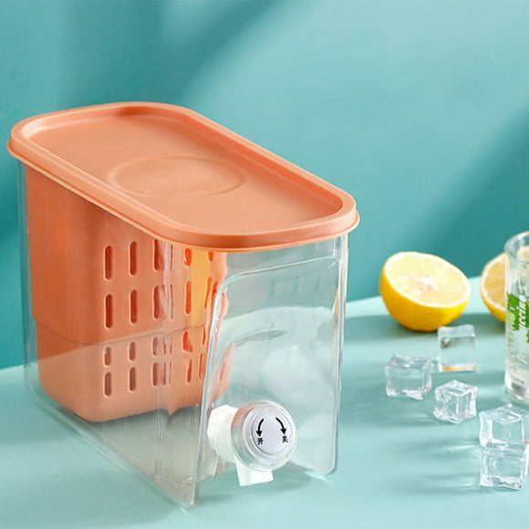 Summer Savings Kcavykas 3.6l Cold Kettle with Faucet in Refrigerator, Large Capacity Storage for Fruit Dispenser with Top and Spigot Fruit Teapot Lemonade Bucket