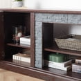 thumbnail image 4 of Jopath 70" Modern TV Stand with 2-Door Storage, Faux Stone Media Console Cabinet, TV Cabinet with Open and Closed Storage for Living Room Cherry, 4 of 9