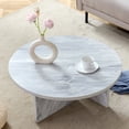 thumbnail image 2 of Nordic - flair MDF white round coffee table for bedrooms serves as side table and is scratch - resistant, 2 of 6
