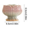 thumbnail image 3 of LiUMX Small Ceramic Flower Pot with Color Gradient, 2.56 Inch Petal-Shaped Breathable Planter for Succulents, Potted Water Lilies, Home Decor, 3 of 5