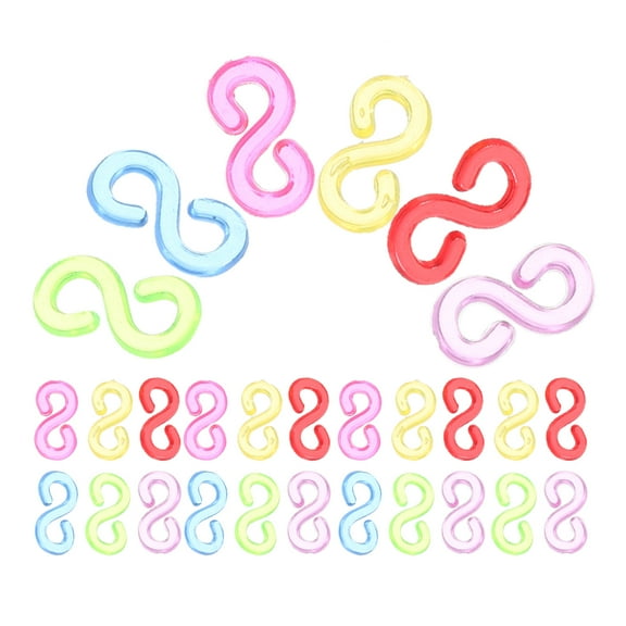 FELTECHELECTR 500Pcs Assorted Color Plastic S Clip for Bracelet Hooks and Clasps