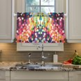 thumbnail image 2 of Yayeee Kitchen Curtains Tier Pair Light Filtering 27"x36" Rod Pocket Short Cafe Window Panel, Green Colorful Circles, 2 of 7