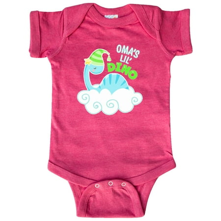 

Inktastic Oma s Lil Dino with Cute Blue Baby Dinosaur Gift Baby Boy or Baby Girl Bodysuit