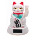thumbnail image 2 of M.V. Trading Japanese Maneki Neko Fortune Cat Lucky Cat White Battery Operated Also Solar Powered with Waving Arm, 5-Inches, 2 of 4