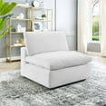 thumbnail image 2 of Sofa Middle Chair, Velvet, White, Modern Contemporary Urban Design, Living Lounge Room Hotel Lobby Hospitality, 2 of 8