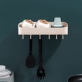 thumbnail image 4 of With Hook Rack Storage Rack Free Punching Towel Rack Wall-Mounted Storage Rack(Apricot), 4 of 7