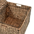 thumbnail image 6 of happimess BSK2005B Ashton 18.11" Classic Farmhouse Handwoven Hyacinth Rolling Filing Basket with Lid and 360 Degree Lockable Wheels, Brown, 6 of 8