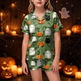 thumbnail image 2 of OJSFQUFP Girls Shorts Set Toddler Short Sleeve Print Shirts Tops Pants Outfits Button, 2 of 5