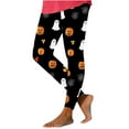 thumbnail image 2 of Women's High Waist Leggings Spooky Halloween Printed Yoga Pant Tummy Control Elastic Leggings Workout Athletic Lounge Pants, 2 of 4