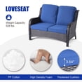 thumbnail image 5 of Vcatnet 5 Pieces Outdoor Patio Furniture Sectional Sofa All-weather Conversation Set with Fire Pit Table for Garden,Poolside,Navy blue, 5 of 9