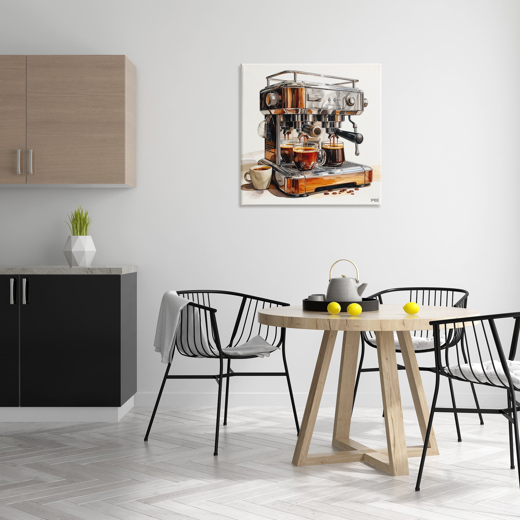 Stupell Industries Sleek Espresso Machine Food & Beverage Painting Gallery Wrapped Canvas Art Print Wall Art, 30 x 30