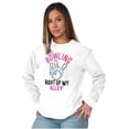 thumbnail image 3 of Bowling Up My Alley Funny Novelty Women's Long Sleeve T Shirt Brisco Brands X, 3 of 6