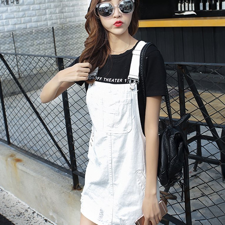 ripped overall dress