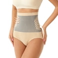 thumbnail image 6 of jobturf 3 Pack Plus Size Shapewear Tummy Control Cut Out Breathable Underwear for Women High Waisted Postpartum Body Shaper Hipster Panties Size XL, 6 of 7